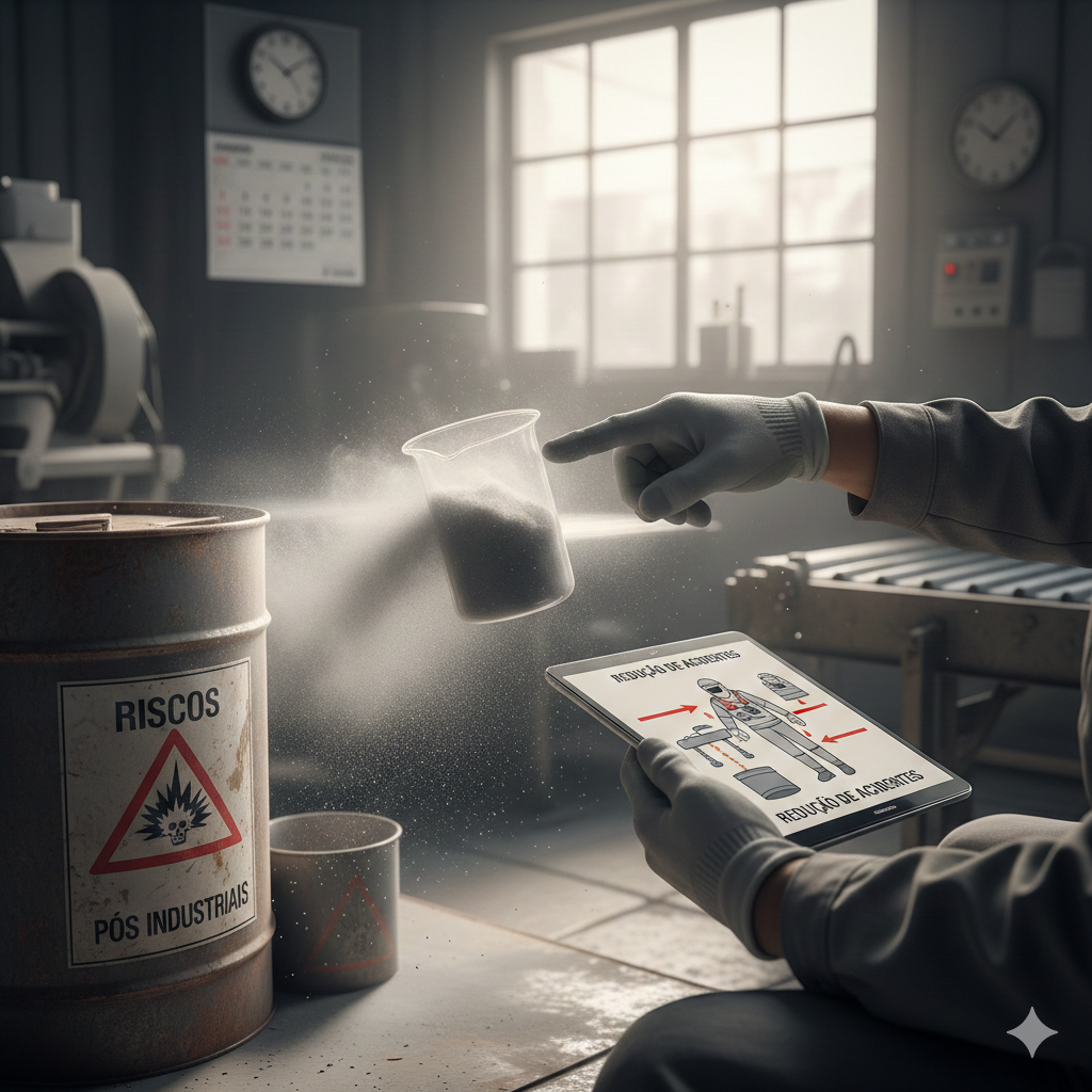 Riscos no manuseio de pós industriais e como reduzir acidentes